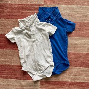 Bundle of 2 Primary polo bodysuits (9-12 mo.)
